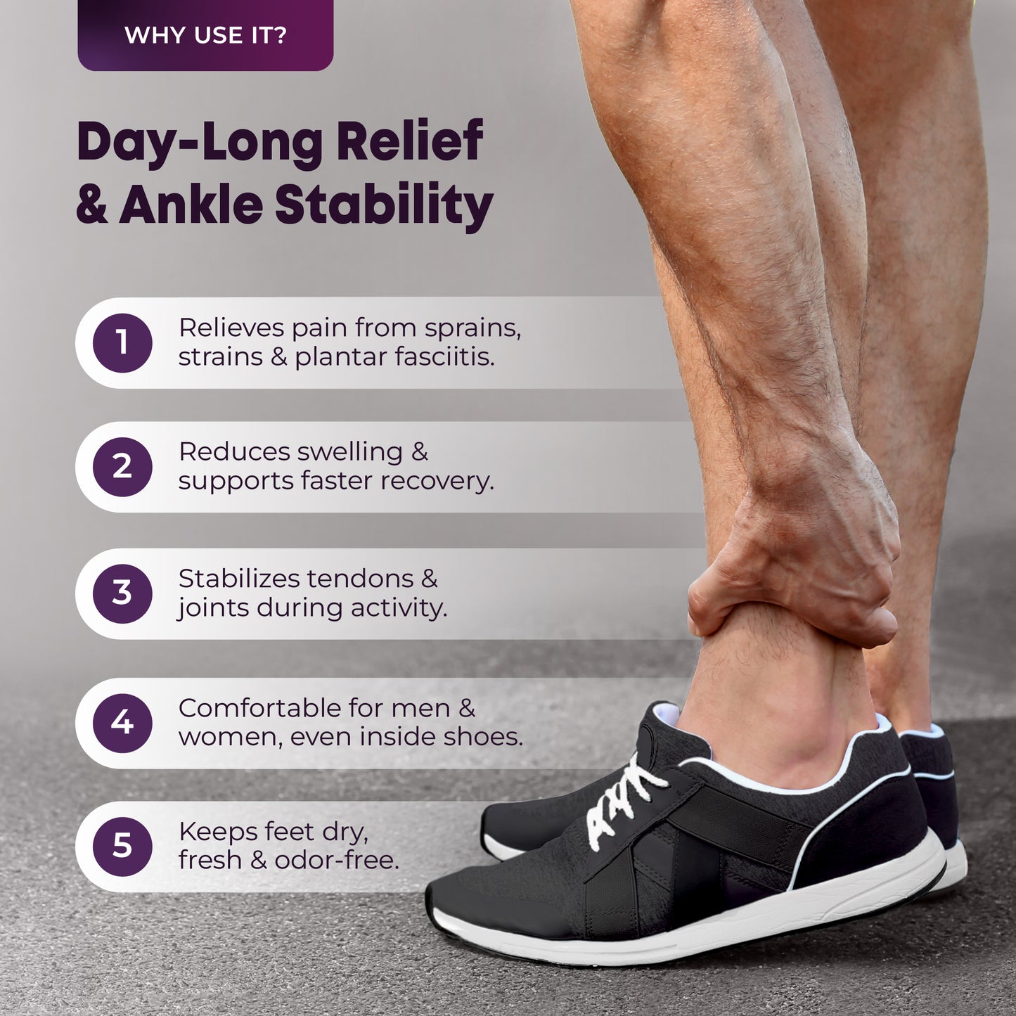 Ankle Support Brace with Open Heel for Stability, Workout & Recovery