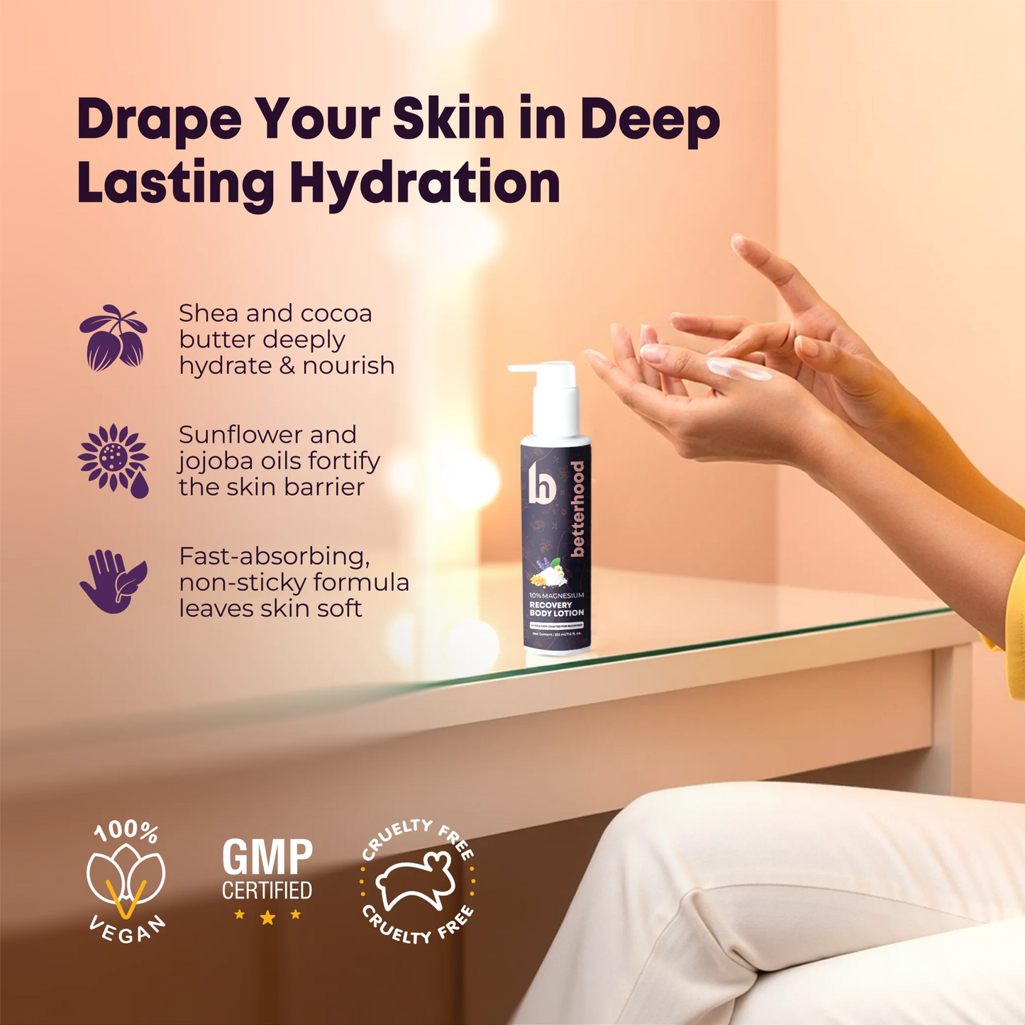 Magnesium Recovery Body Lotion 10% – Sleep, Muscle & Joint Care (225 ml)
