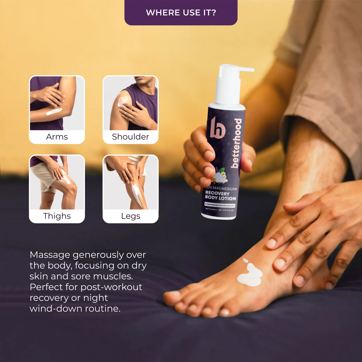 Magnesium Recovery Body Lotion 10% – Sleep, Muscle & Joint Care (225 ml)