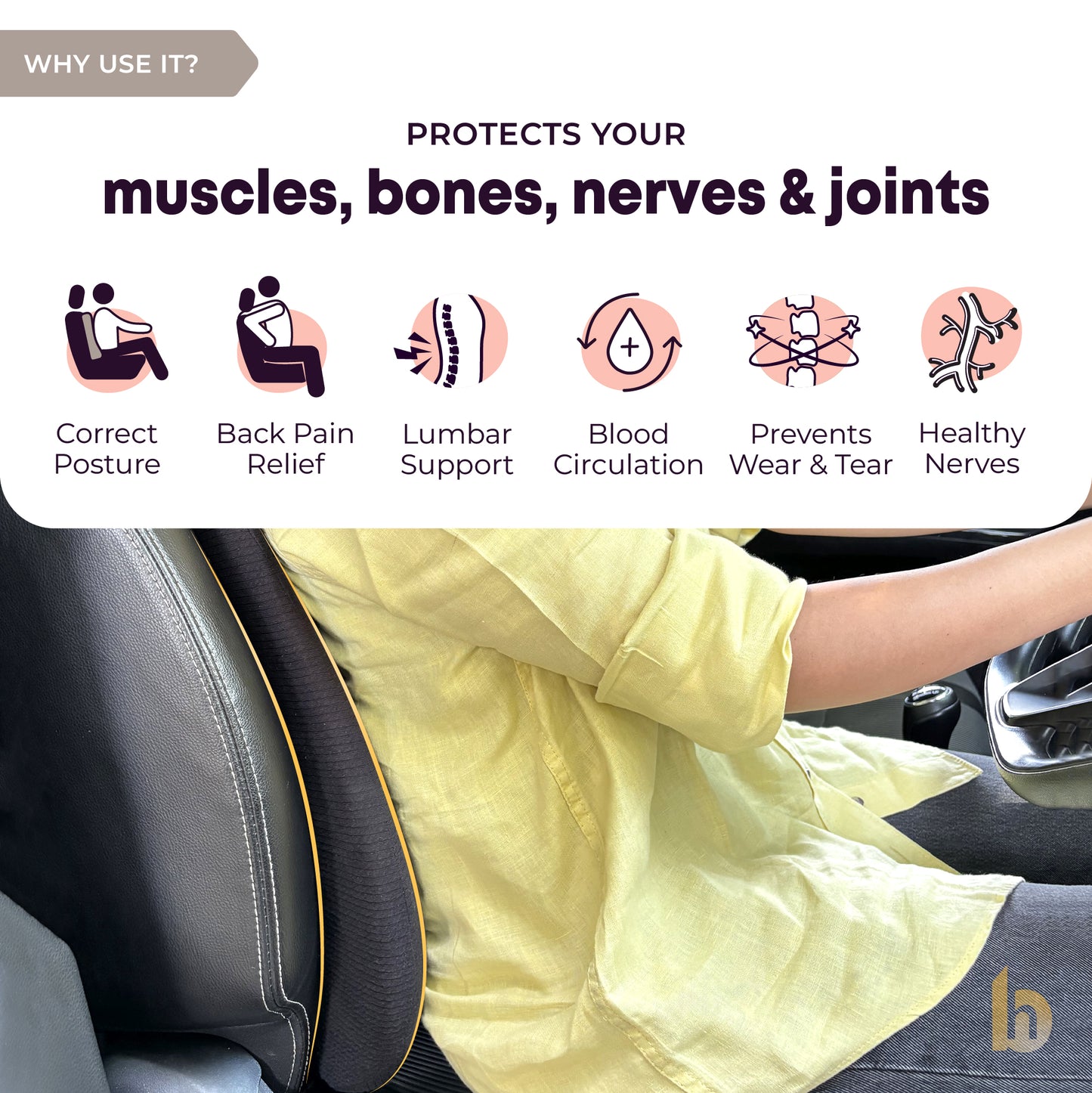 PosturePro Car Backrest Cushion
