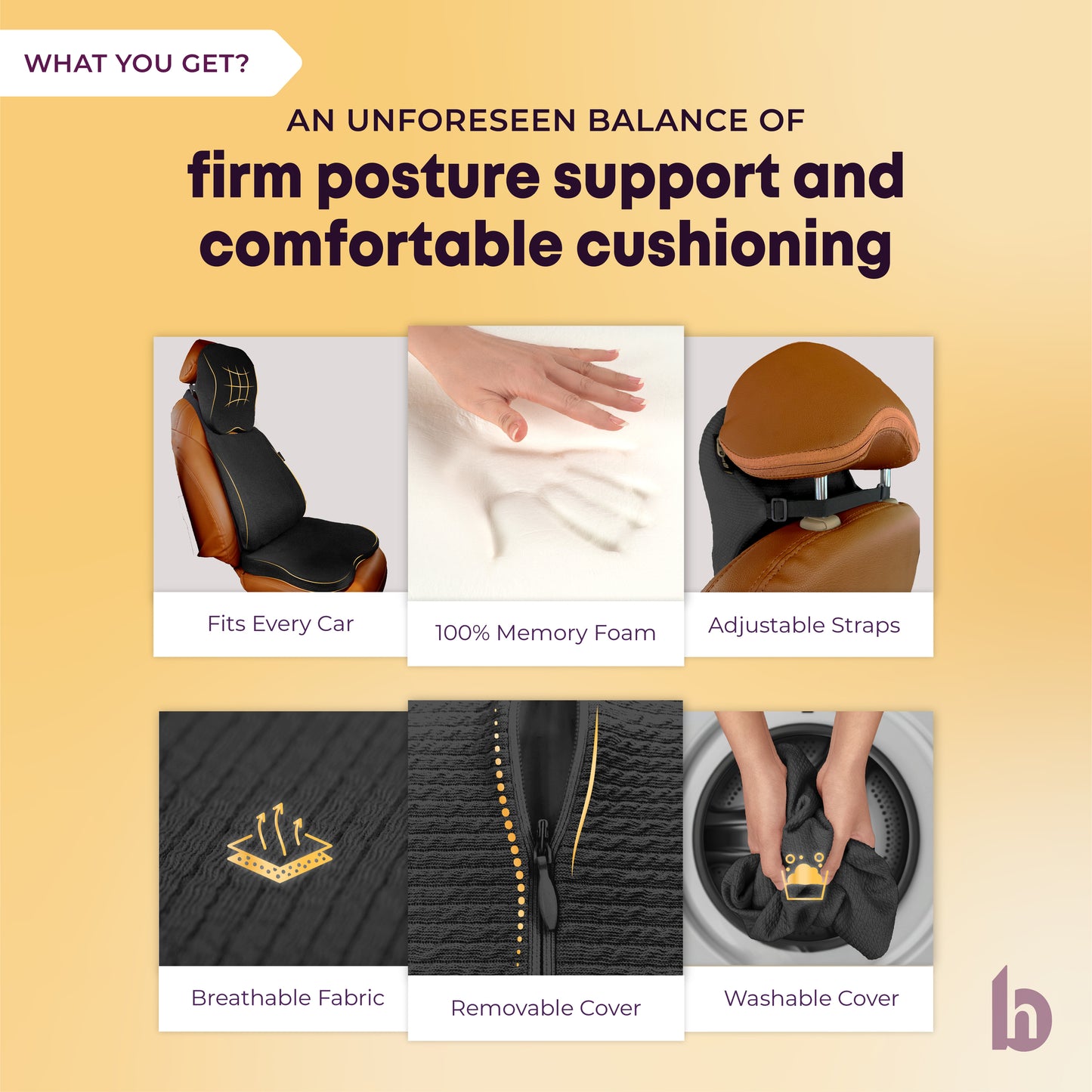 PosturePro Car Back, Neck and Seat Cushion Combo
