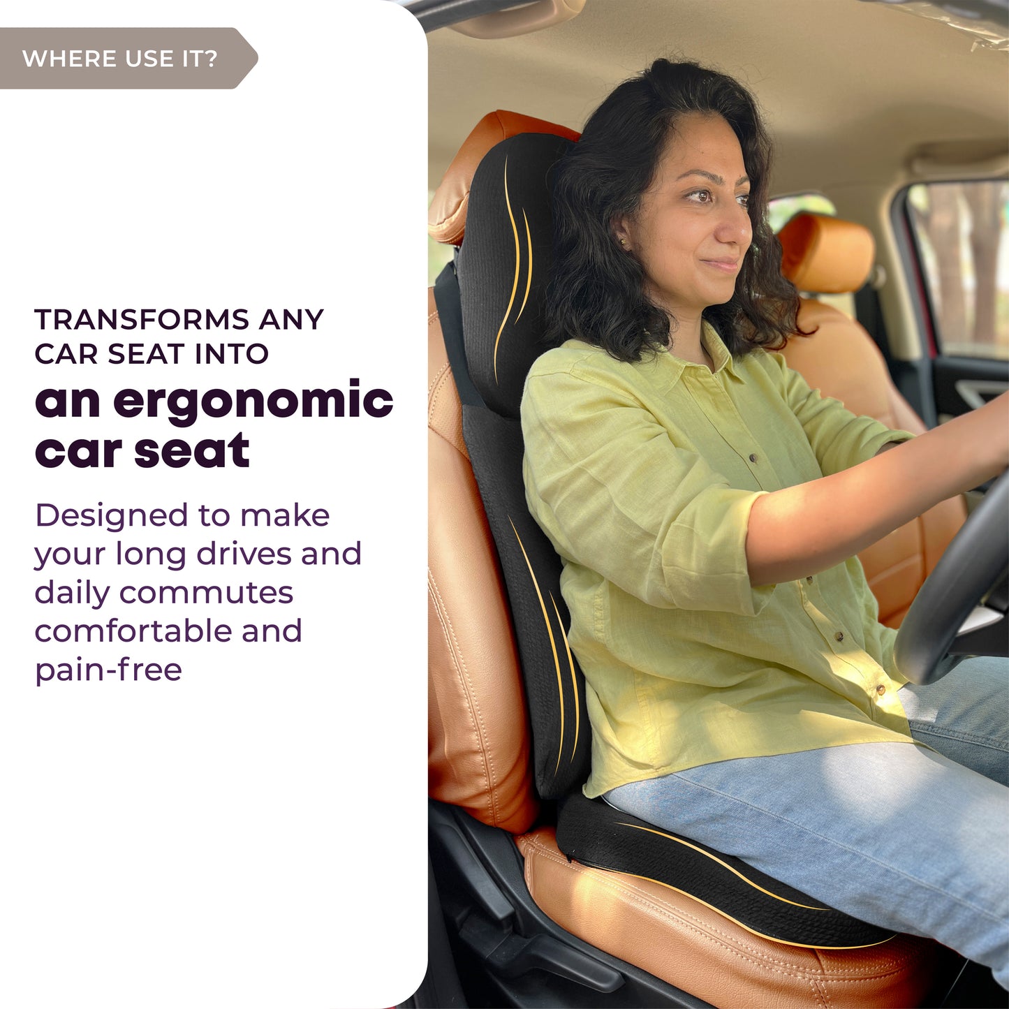PosturePro Car Back, Neck and Seat Cushion Combo