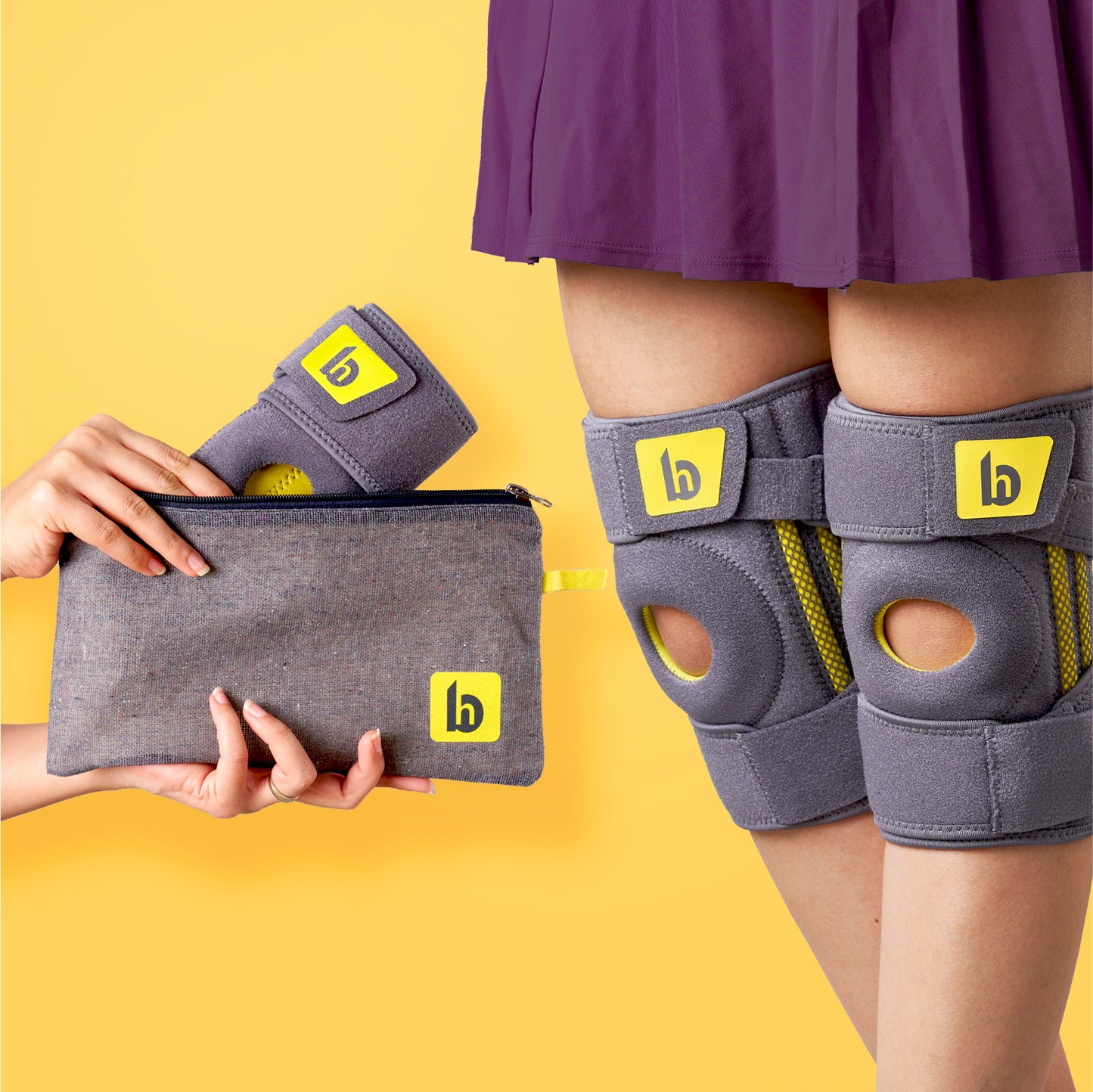 Knee Brace with 4-Strap Support & Stabilizers for Sports Recovery