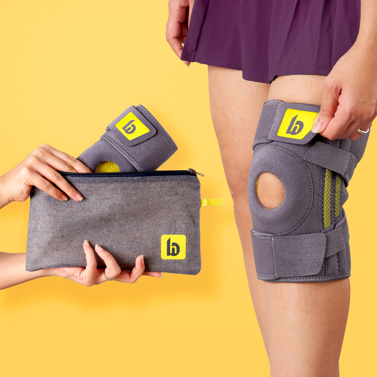 Knee Brace with 4-Strap Support & Stabilizers for Sports & Recovery