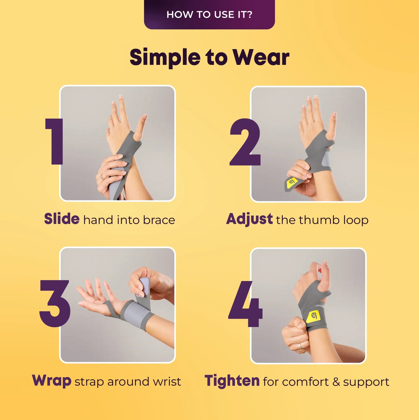 Wrist Support Brace with Thumb Loop for Sports & Recovery