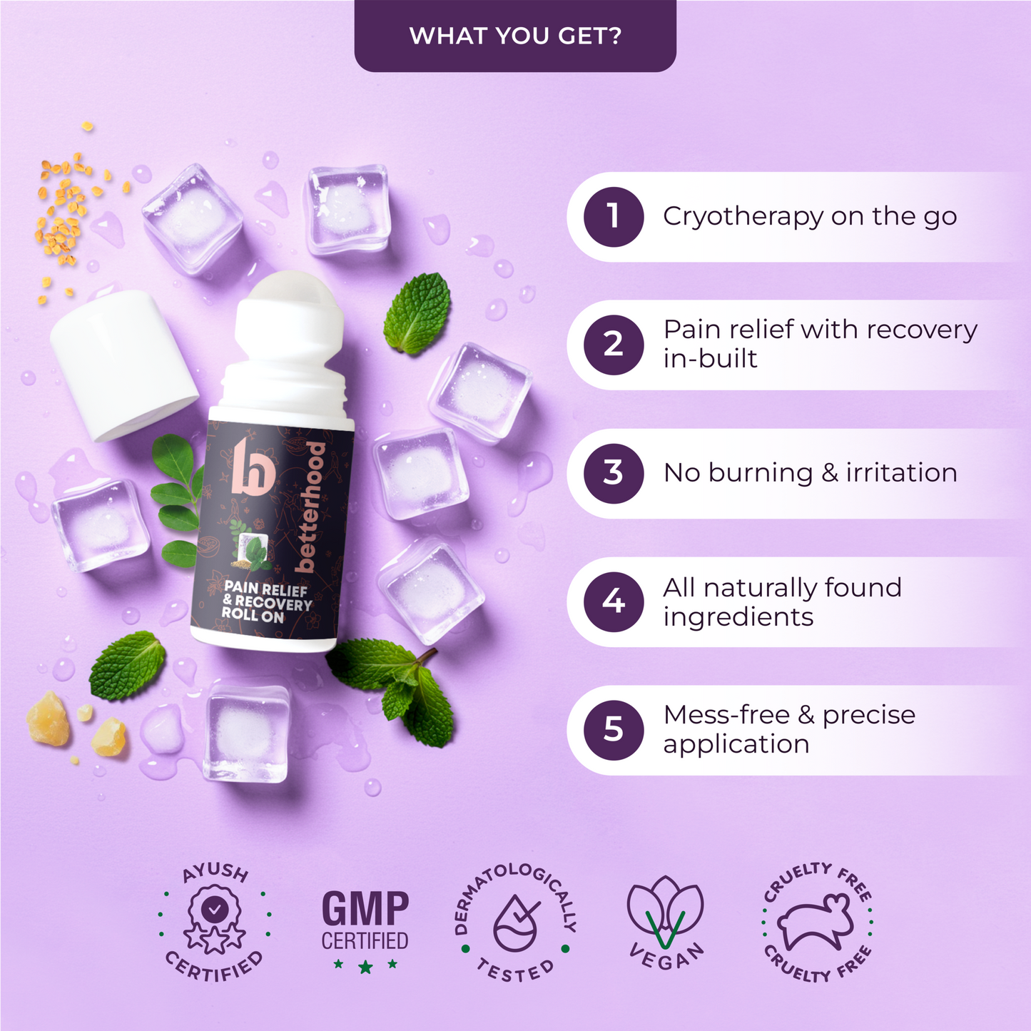 Recovery Roll-On with Menthol, Magnesium & Boswellia (50 ml)