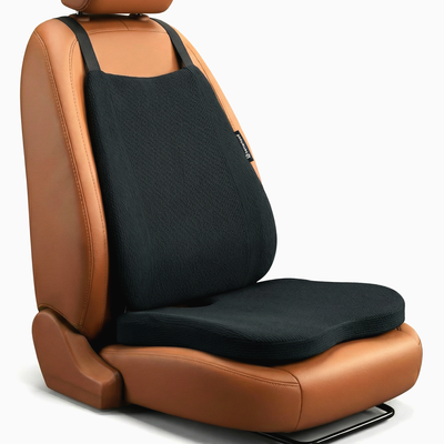 Car Cushions Combo - Ergonomic Memory Foam Backrest & Seat Cushion