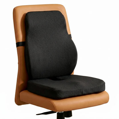Chair Cushions Combo - Ergonomic Memory Foam Backrest & Seat Cushion