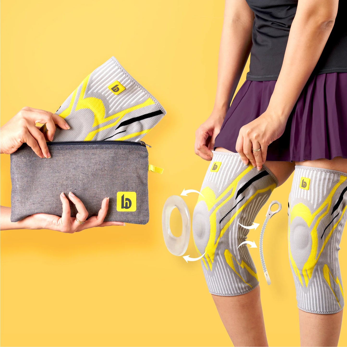 Knee Sleeve with Stabilizers for Support