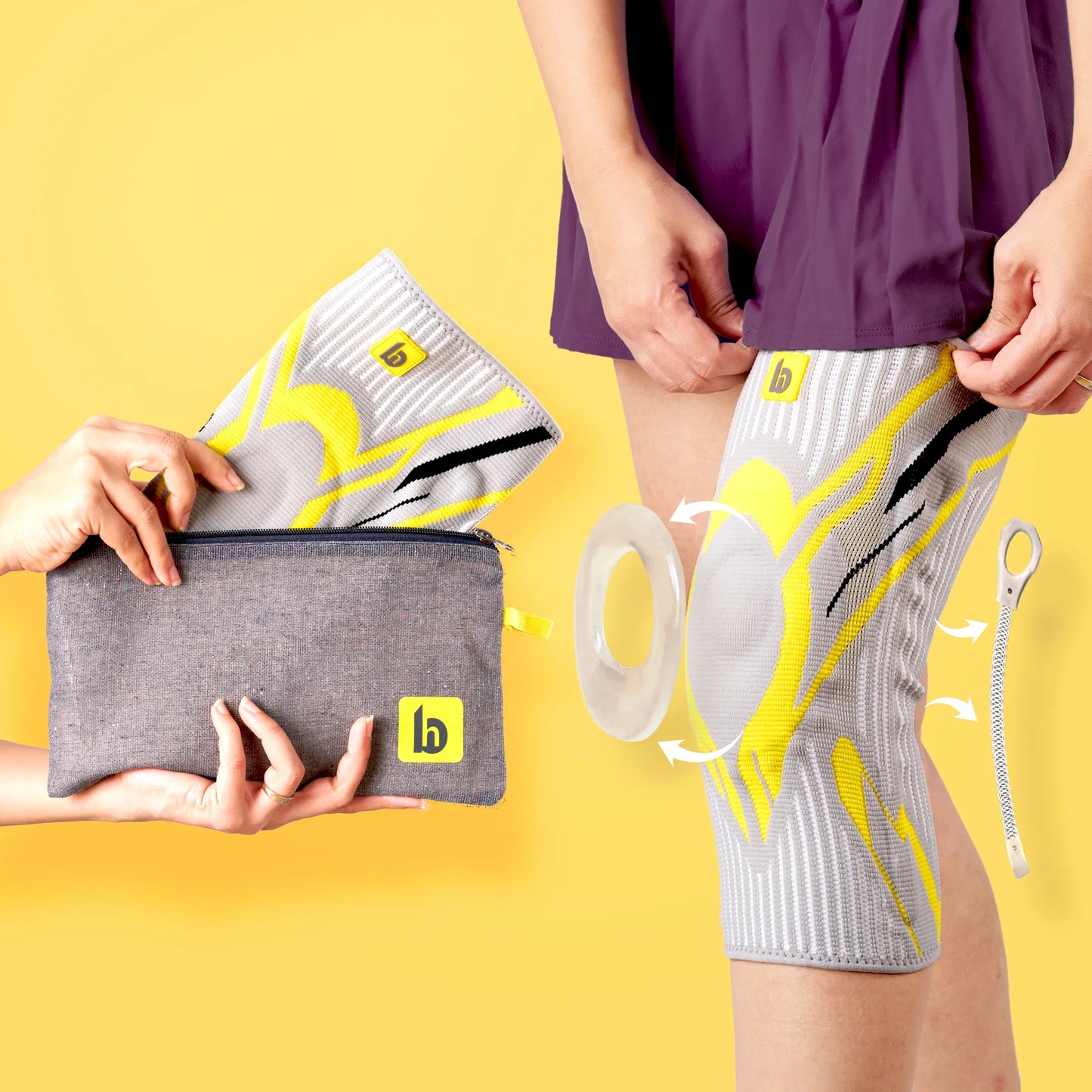 Knee Sleeve with Stabilizers for Support