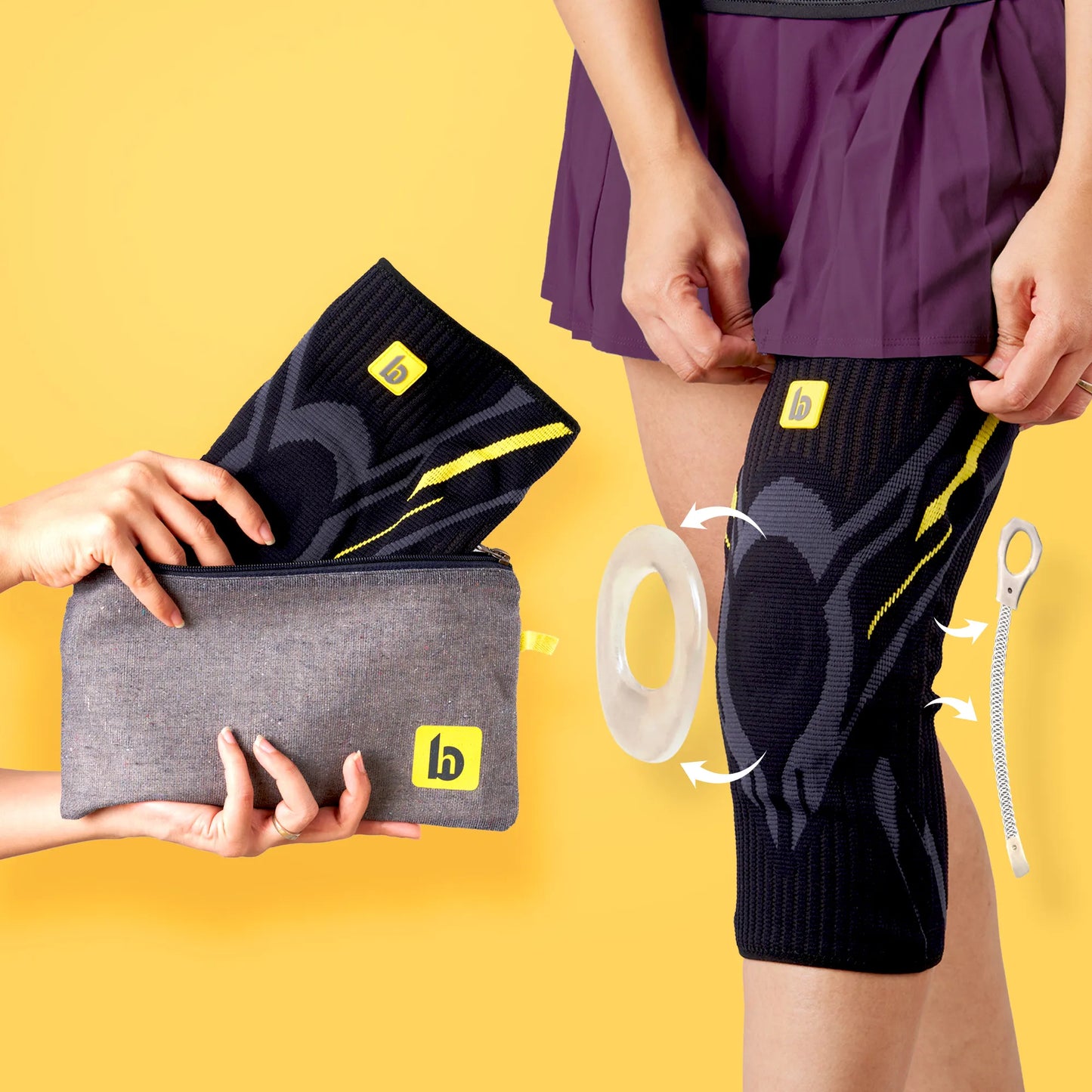 Knee Sleeve with Stabilizers for Support