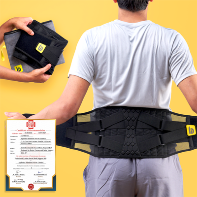 LS Back Support Belt with 8 Stabilizers – Sciatica, Slip Disc Support & Daily Use