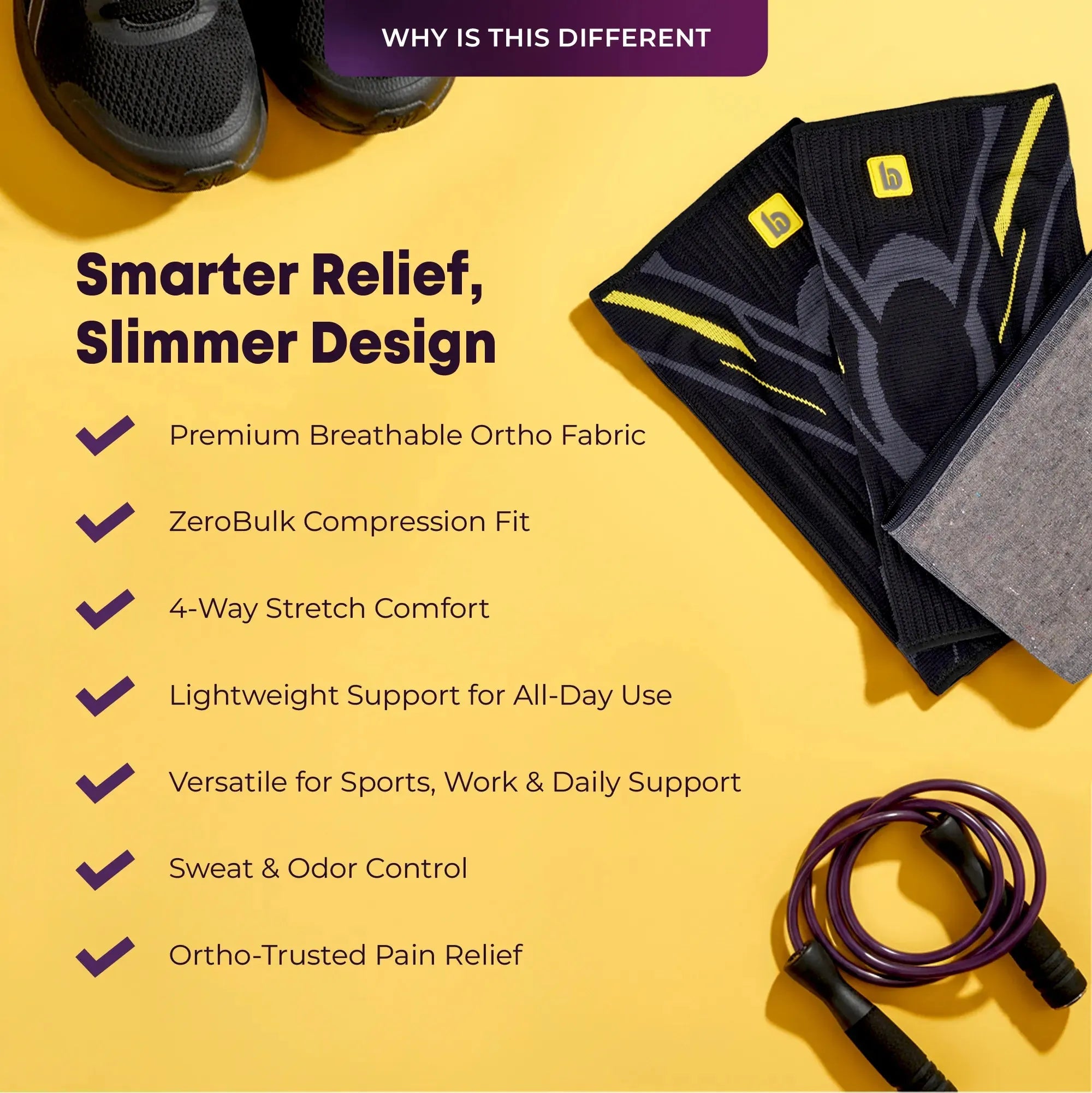 betterhood Knee Sleeve with Stabilizers for Joint Support features