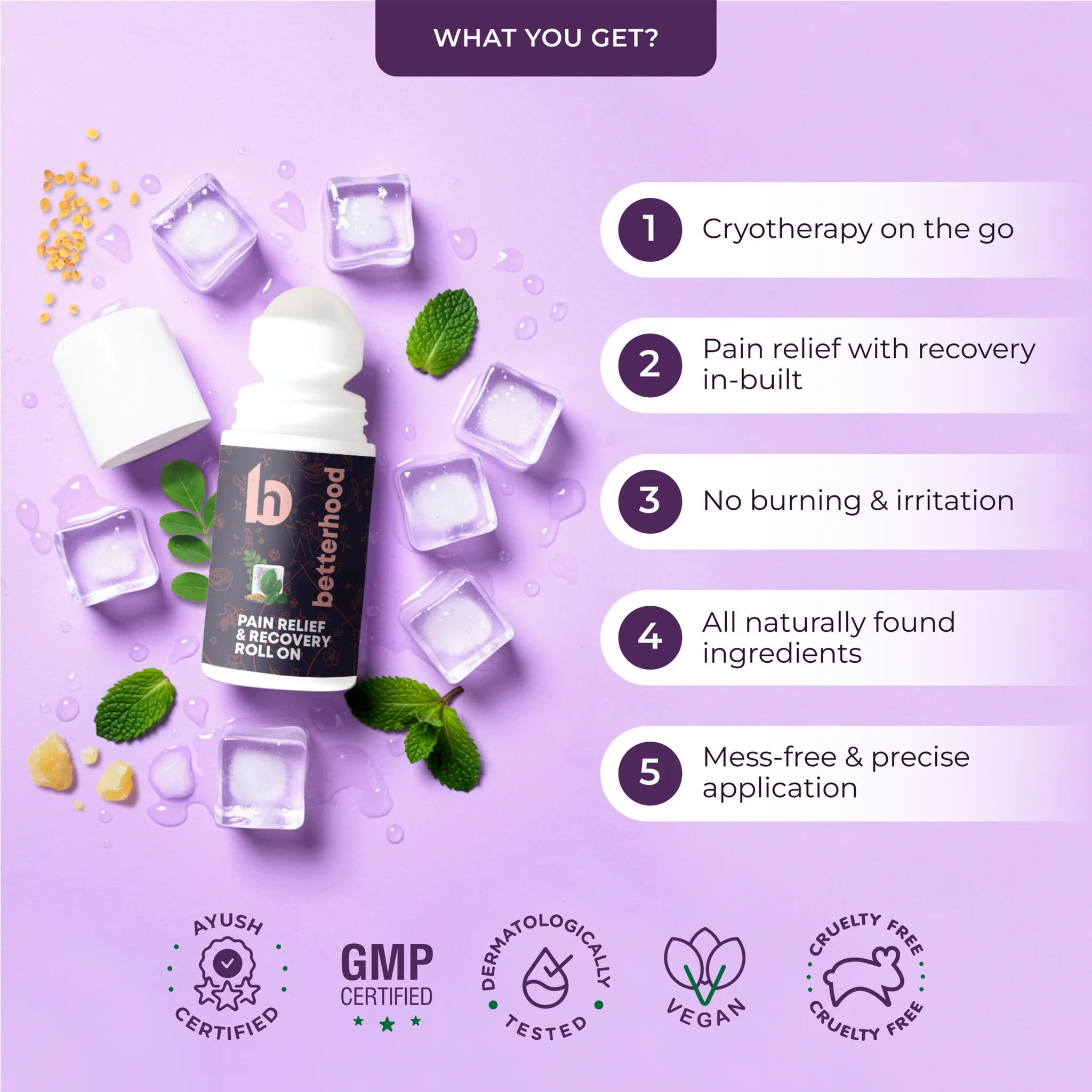 betterhood Pain Relief and Recovery Roll-On (50 ml) philosophy