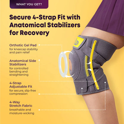 Knee Brace with 4-Strap Support - WHAT YOU GET