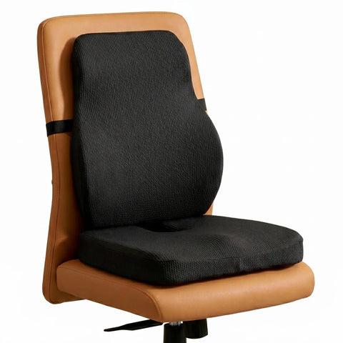 Ergonomic Seat & Lumbar Cushion Combo for Chairs