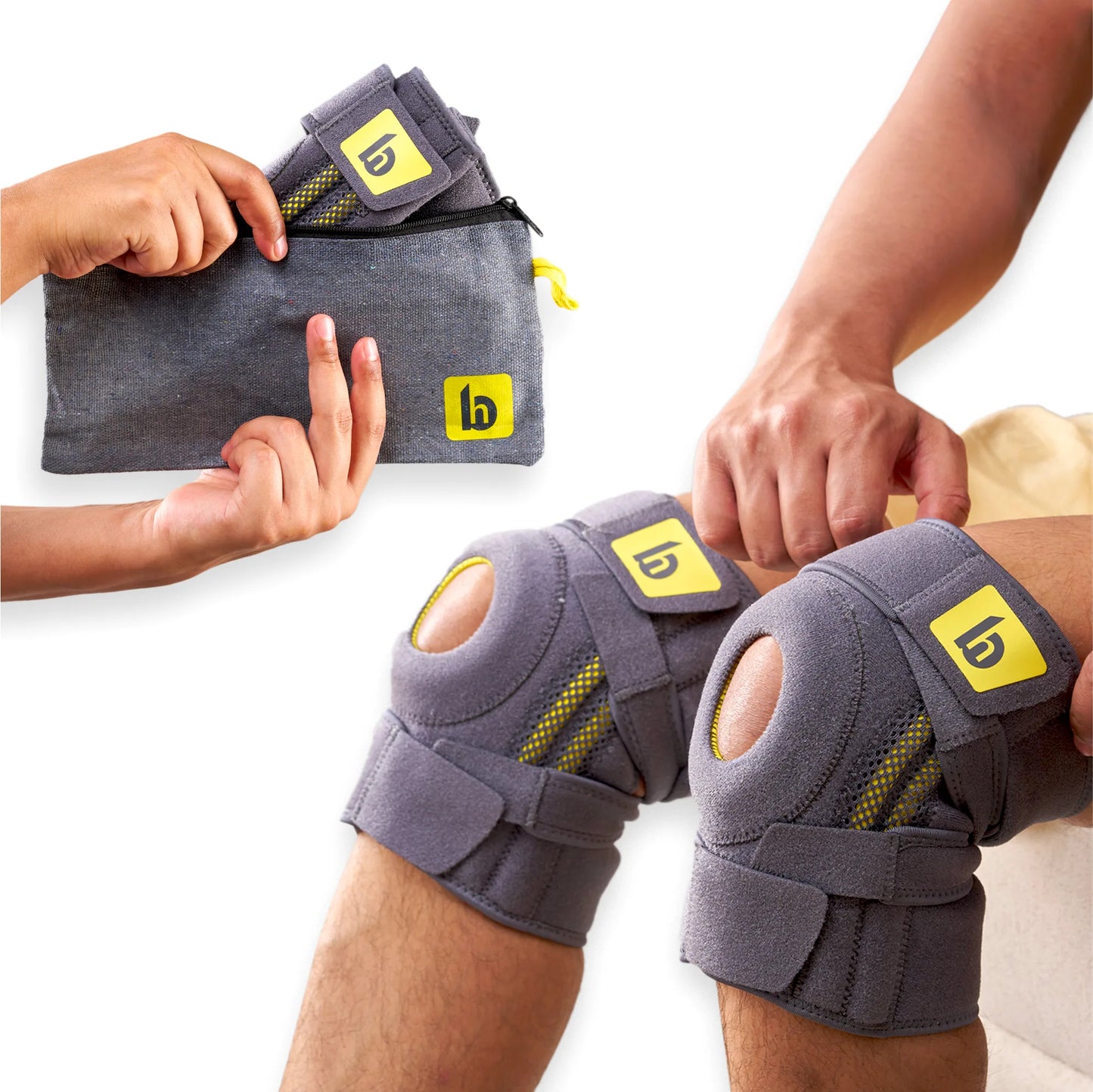 betterhood Premium 4-Strap Knee Brace with Stabilizers
