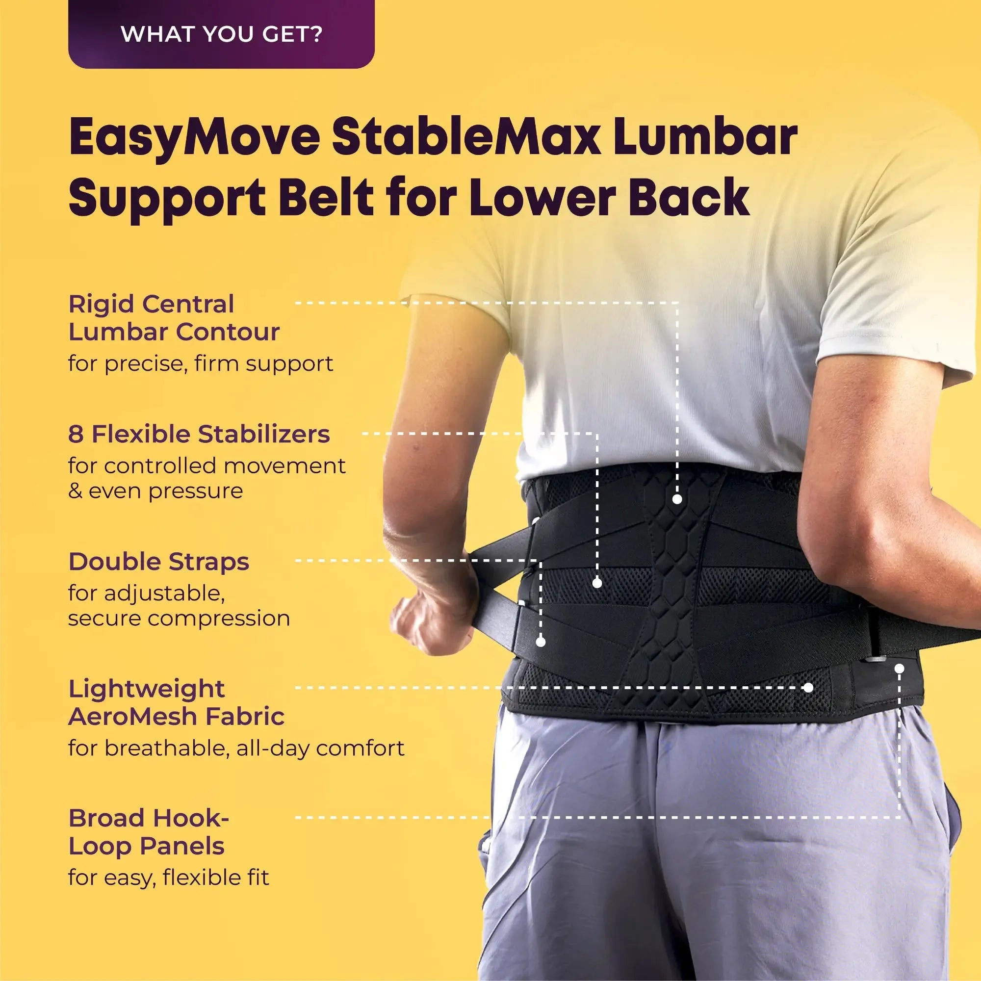 Lumbar Support Belt: 8-Stabilizer Ortho-Grade Back Support philosophy