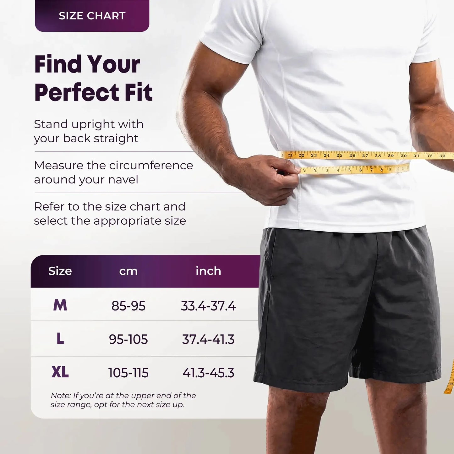 Lumbar Support Belt size chart