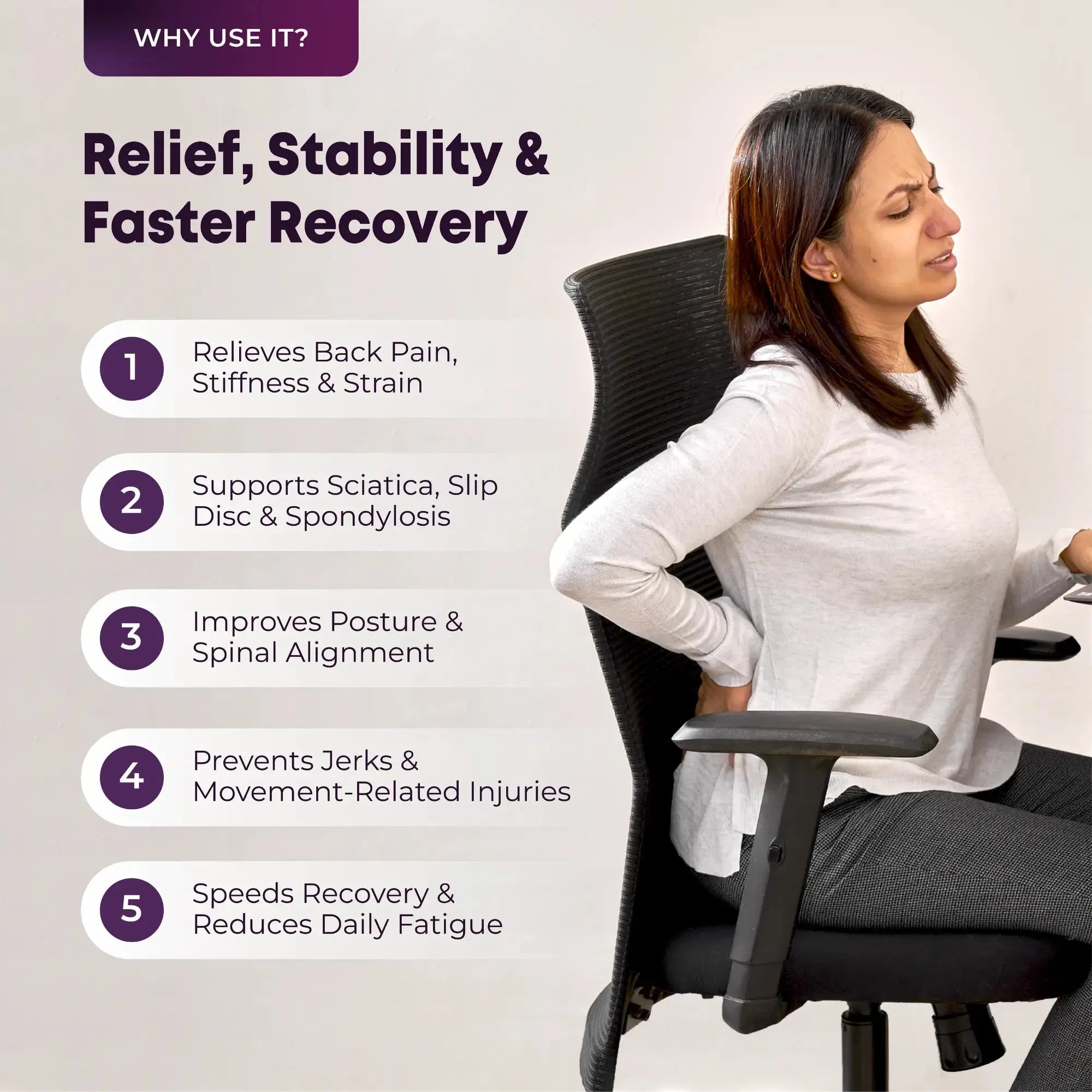 Why use Lumbar Support Belt: 8-Stabilizer Ortho-Grade Back Support